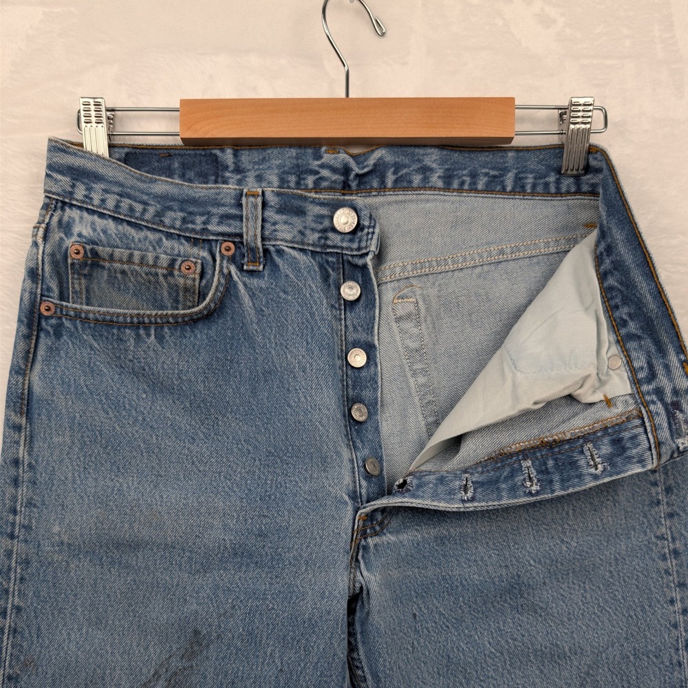 VTG Levi's Jeans Men 31x34 Blue 501 Button Fly Straight Leg Distressed USA 80s